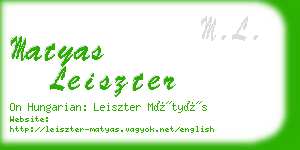 matyas leiszter business card